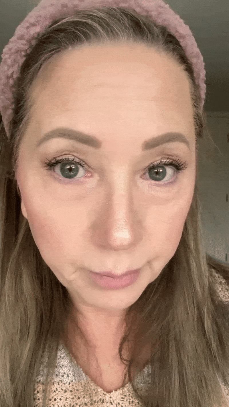 Woman demonstrating smoother and more refined-looking skin