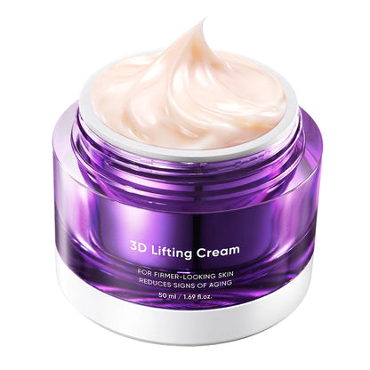 3D Lifting Cream 1.7 fl oz | Advanced Korean Facial Night Cream with 17-Peptide Complex & Probioderm for Wrinkles on Face and Neck, Butter-Rich Texture for Perfect Slugging