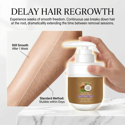 🥥 Painless Hair Removal — Face, Underarms, Legs, & Intimate Areas — Gentle Growth Inhibition: Coconut Hair Removal Cream