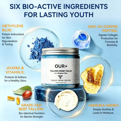 Whipped Tallow Honey Balm with Methylene Blue