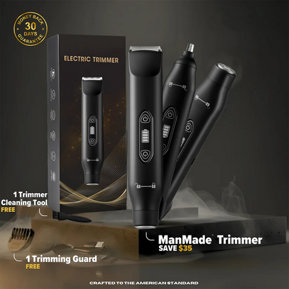 Electric Hair Trimmer for Men & Women – Dual Heads, Waterproof, Replaceable Blades