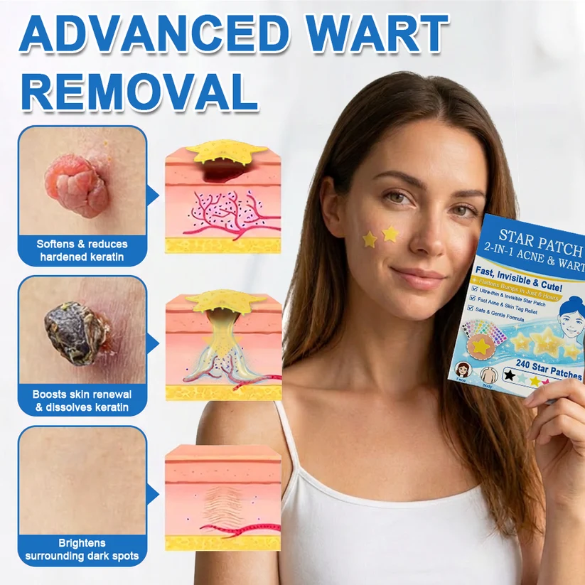 2-in-1 Microneedle & Hydrocolloid Star Patch 🌟 | Acne, Blackheads, Skin Tags & Raised Blemishes Remover 💫 | 6 Colors Pimple Patch for Face & Neck 🌸 | Invisible Star Zit Stickers ✨