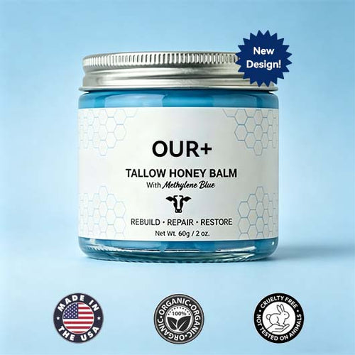 Whipped Tallow Honey Balm with Methylene Blue