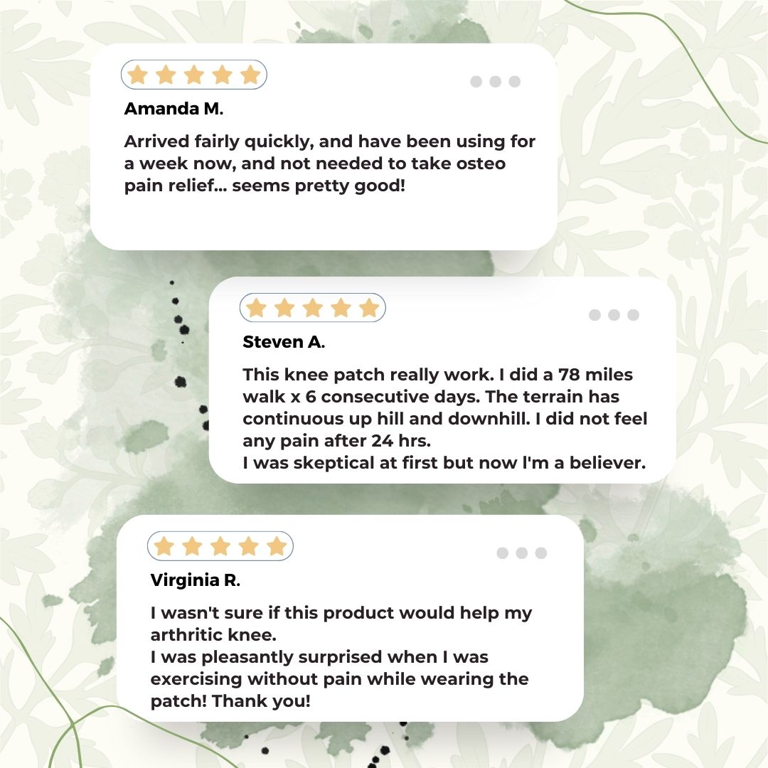 OUR+™️ - Natural Knee Pain Patches.