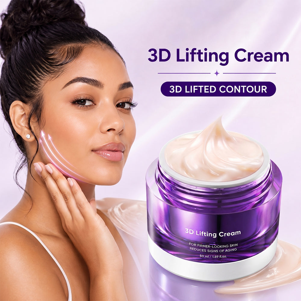 3D Lifting Cream 1.7 fl oz | Advanced Korean Facial Night Cream with 17-Peptide Complex & Probioderm for Wrinkles on Face and Neck, Butter-Rich Texture for Perfect Slugging