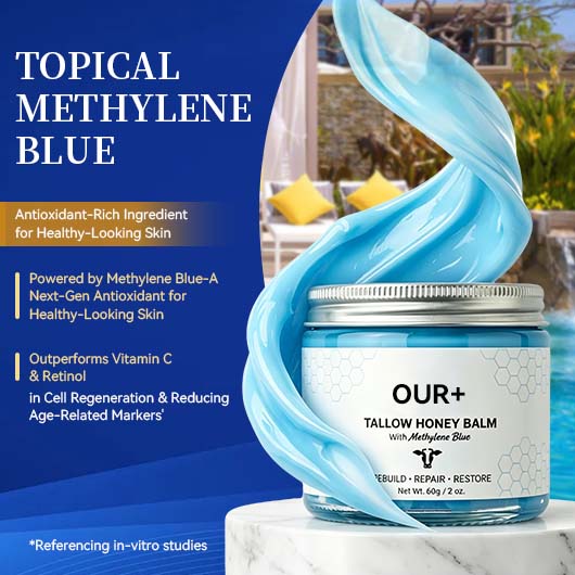 Whipped Tallow Honey Balm with Methylene Blue
