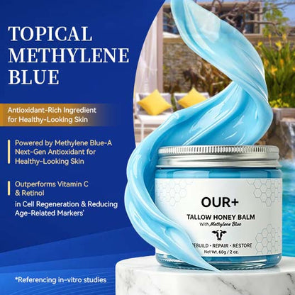 Whipped Tallow Honey Balm with Methylene Blue