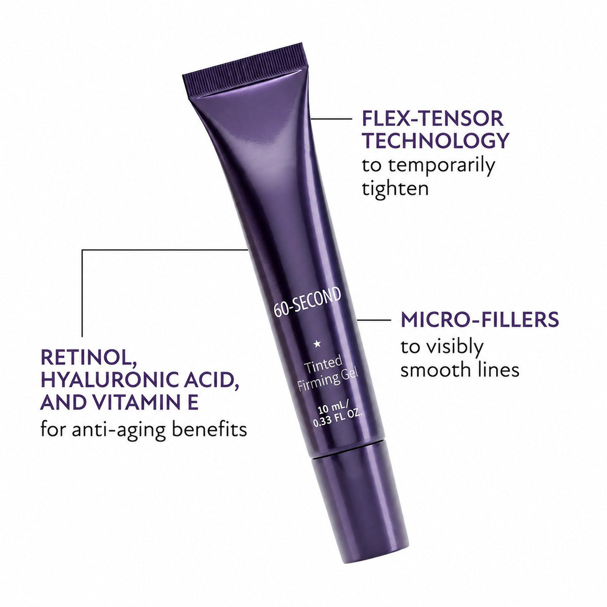 Tinted eye firming formula application and finish