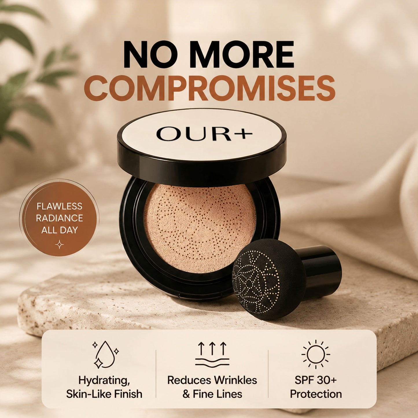 OUR+ Glow Foundation Cushion