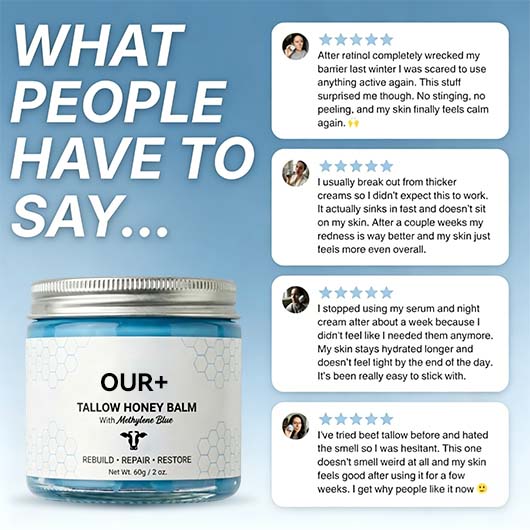 Whipped Tallow Honey Balm with Methylene Blue