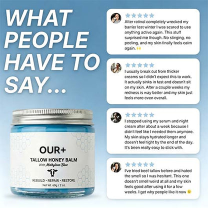Whipped Tallow Honey Balm with Methylene Blue