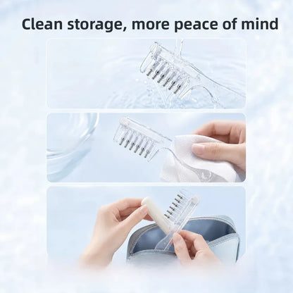💧Refillable Scalp Oil Applicator Comb with 6 Metal Massage Tips – Even Root Serum Distribution & Scalp Stimulation for Hair Care