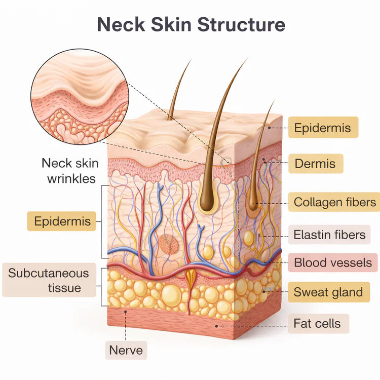 Neck skin structure diagram