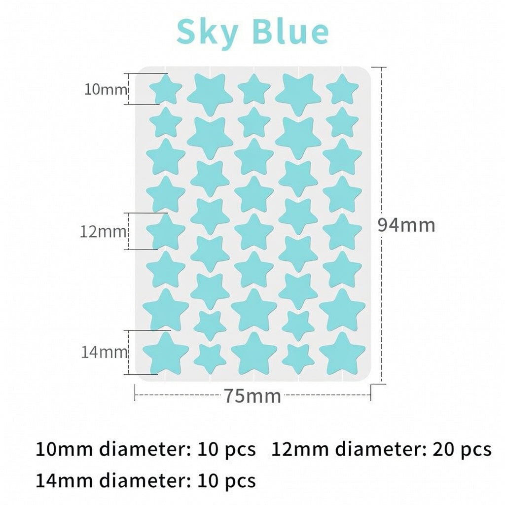 2-in-1 Microneedle & Hydrocolloid Star Patch 🌟 | Acne, Blackheads, Skin Tags & Raised Blemishes Remover 💫 | 6 Colors Pimple Patch for Face & Neck 🌸 | Invisible Star Zit Stickers ✨