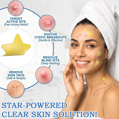 2-in-1 Microneedle & Hydrocolloid Star Patch 🌟 | Acne, Blackheads, Skin Tags & Raised Blemishes Remover 💫 | 6 Colors Pimple Patch for Face & Neck 🌸 | Invisible Star Zit Stickers ✨